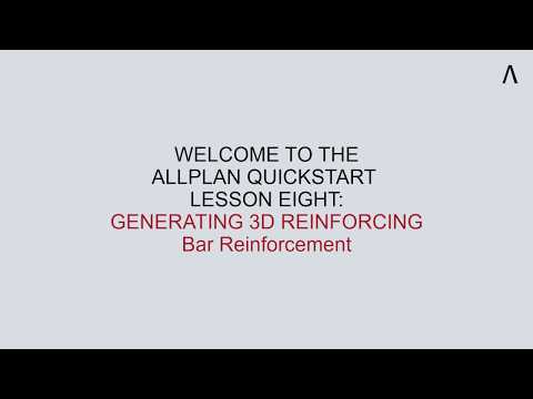 Allplan QuickStart: Buildings Lesson 8 - Generating 3D reinforcing; Bar Reinforcement