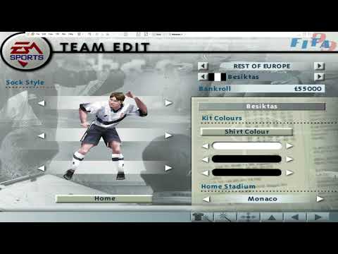 FIFA 99 Soundtrack with Dancing Player on FIFA 99 Team Edit Section