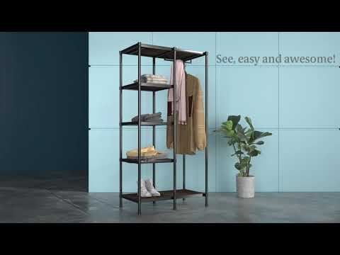 Zinus | Wesley Etagere Bookcase with Hanging Storage Assembly Instructions