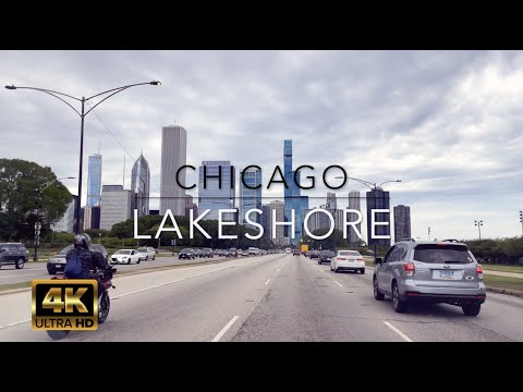 [4k] Chicago Driving Tour - Scenic Lakeshore, Skyline and Suburban Roads. w/ Original road noise.