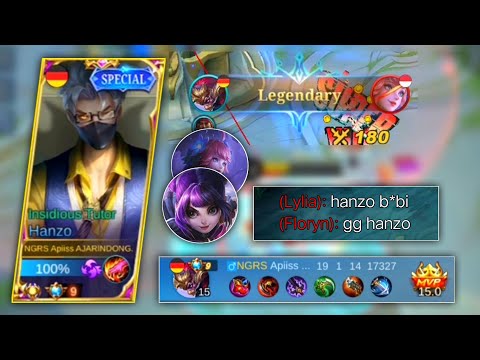 HANZO SOLO RANKED CARRY THE GAME!! TOP 1 GLOBAL HANZO - BUILD HANZO TERSAKIT 2022