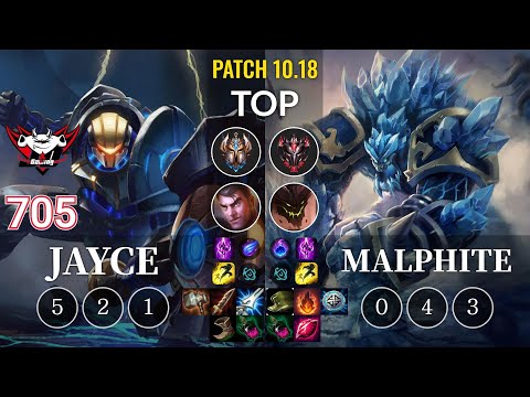JDG 705 Jayce vs Malphite Top - KR Patch 10.18