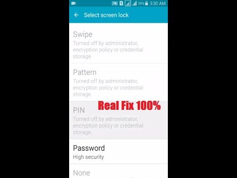 Real Fix - Turned Off By Administrator Encryption Policy Or Credential Storage Samsung Mobile Phones