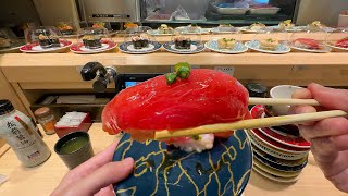 Download lagu Eating at a Conveyor Belt Sushi Restaurant in Osaka mp3