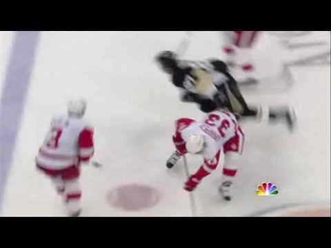 Kris Draper hipcheck on Crosby