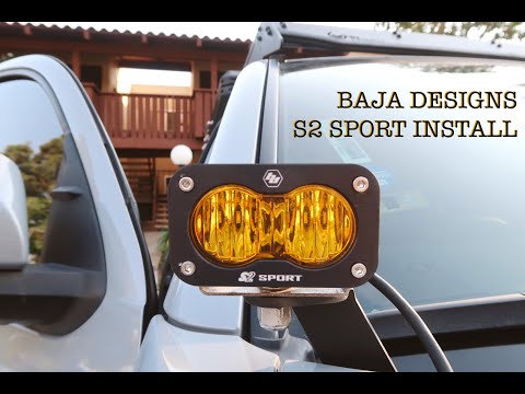 CBI Ditch Light Bracket and Baja Design S2 Sport, LED Wide Cornering, Amber - 3rd Gen Tacoma Install