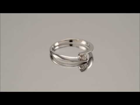 9ct White Gold 6pt Diamond Solitaire Crossover Ring - D7136