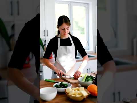 Quick Veggie Chop Flip Hack – Kitchen Beast Mode! 🥒🔪 #KitchenHackFlip #VeggieBeast #shortfeed