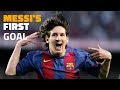 Messi's first official goal for FC Barcelona