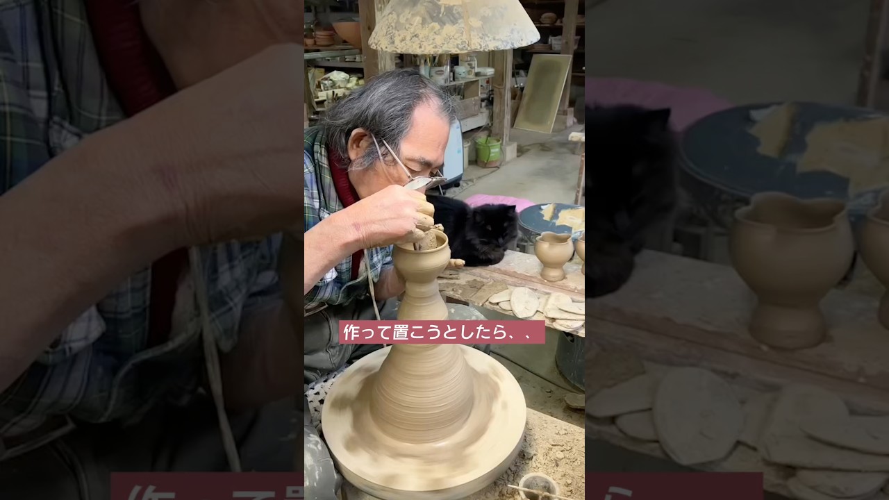 おじいさんと監督猫の失われた日常。父の旅立ちから1年が経ちました。春の陶器市まであと1ヶ月。#中尾哲彰 #銀河釉 #ネルソン監督　#猫