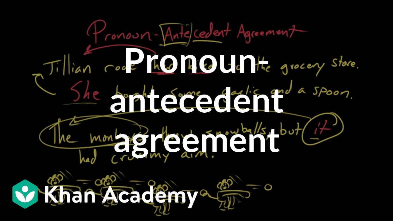 Pronoun-antecedent agreement | Syntax | Khan Academy