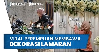 Viral Video Perempuan Punya Usaha Dekorasi Lamaran, Angkut Semua Alat Sendiri Pakai Sepeda Motor