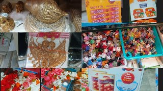 Rs.8 Hair clips and Rs.18 Artificial flowers Hair accessories|Rs.100Necklace designs shopping vlog 🛒