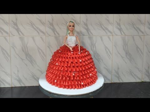 Barbie doll cake making tutorial for beginners#cake #like #subsribe
