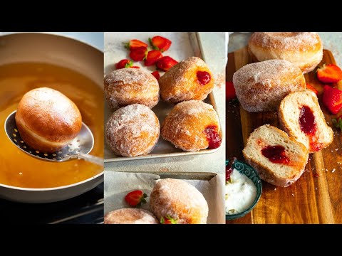Finally, I'm Sharing my Easy Jam Doughnut Recipe (Bakery Style!) Soft, fluffy and no eggs!