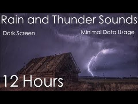 Heavy Rain with Rolling Thunder 12 Hours | Black Screen For Sleeping and Minimal Data Usage