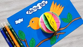 Fraction Activity | Fraction school project | Fraction bird/Model  |Maths TLM  #fraction #mathstlm