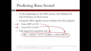 2.3.7 Sports Analytics - Video 4: Using the Model to Make Predictions