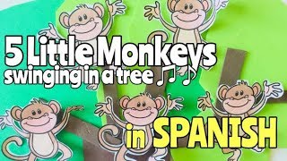 5 Little Monkeys Swinging From A Tree In Spanish Thủ Thuật