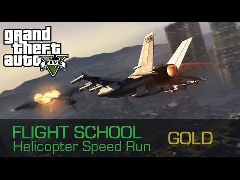 Part of a video titled GTA 5 | Flight School - Helicopter Speed Run Guide (Gold) - YouTube