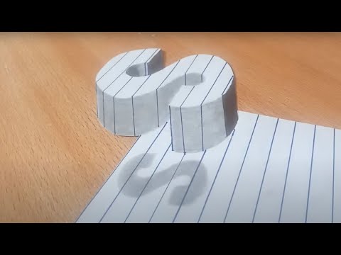 How to draw a 3D floating letter S on paper trick art