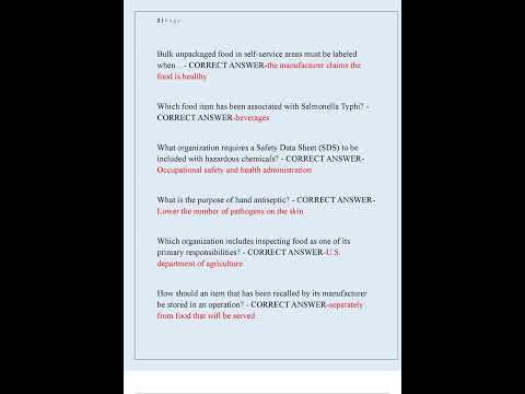 WALMART FOOD SAFETY EXAM NEWEST 2025 ACTUAL EXAM COMPLETE 100 QUESTIONS AND CORRECT DETAILED ANSWERS