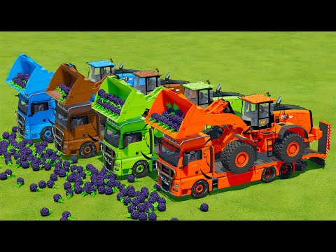LOAD & TRANSPORT CATERPILLAR FRONT LOADER WITH MAN TRUCKS - Farming Simulator 22