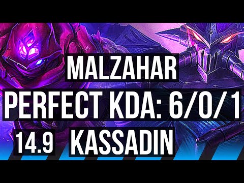 MALZAHAR vs KASSADIN (MID) | 6/0/1, 800+ games, Dominating | EUW Diamond | 14.9