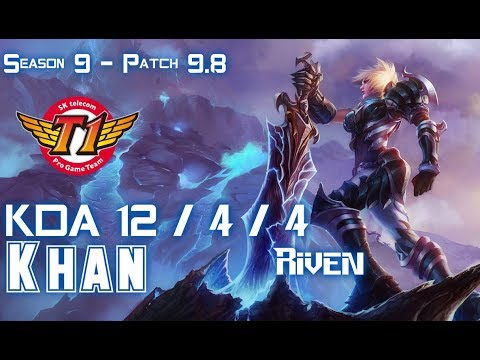 SKT T1 Khan RIVEN vs ORNN Top - Patch 9.8 KR Ranked