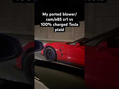 My c6 zr1 vs a Tesla plaid! #zr1 #tesla #rollracing #subscribe #racing