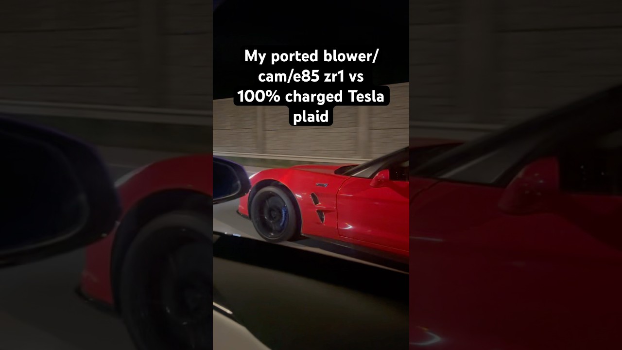 My c6 zr1 vs a Tesla plaid! #zr1 #tesla #rollracing #subscribe #racing