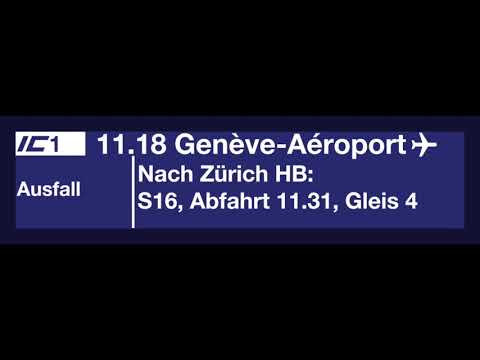 SBB Ansage - Ausfall IC1 nach Genf - in Zürich Flughafen (De, En)