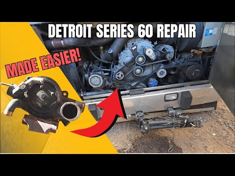 Detroit Diesel Series 60 Water Pump and Thermostat Replacement: Luxury Bus Edition