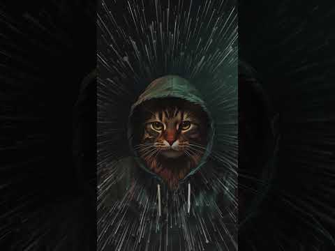 KOH Video Wallpaper AL025 Cat Wearing Dark Hoodie