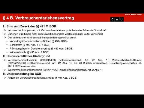 Examenskurs Schuldrecht BT – Folge 15 (Darlehen, Verbraucherdarlehen, Verbundene Verträge, Leasing)