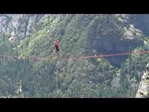First Woman Walks the Lost Arrow Spire Highline