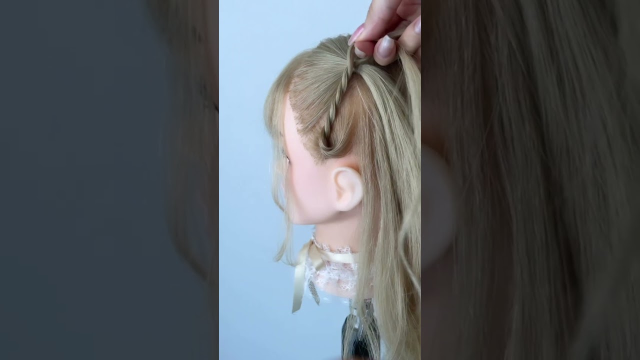 ねじりハーフツイン🎀 #簡単アレンジ #簡単ヘアアレンジ #ヘアセット