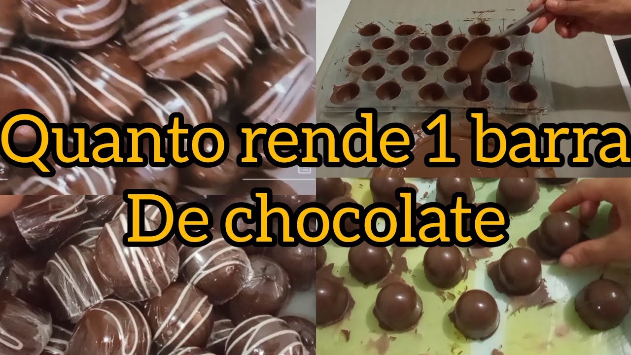 Quanto rende 1 barra de chocolate , doces tamanho festa e grandes .
