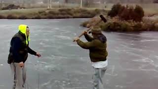 😂Russian Roulette😂 .... 0n Ice❄ 😂Руска Рулетка Върху Лед💯😅.....