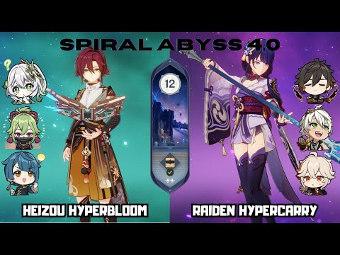 C4 Heizou Hyperbloom & C0 Raiden Hypercarry | 4.0 Spiral Abyss Floor 12 | Genshin Impact