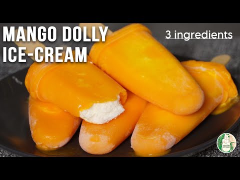 Mango Dolly Ice-cream - Homemade Ice-cream recipe - 3 Ingredients Ice-cream No cook Sattvik Kitchen