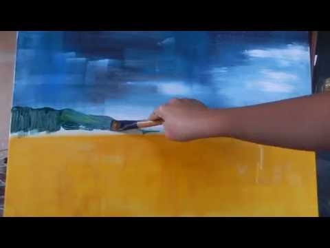 How to Paint a Semi Abstract Rural Landscape Speedpainting Timelapse