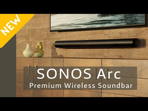 510 w black sonos arc wireless dolby atmos soundbar, channel...