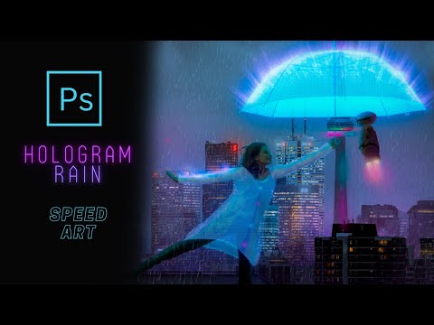 Creating a HOLOGRAM UMBRELLA in Photoshop