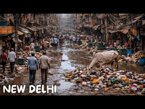 THE MOST POLLUTED PLACE IN THE WORLD | India Walkingtour 4K | PaharGanj
