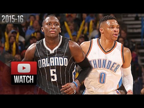Russell Westbrook vs Victor Oladipo SICK DUEL Highlights (2016.02.03) Thunder vs Magic - 61 Pts!