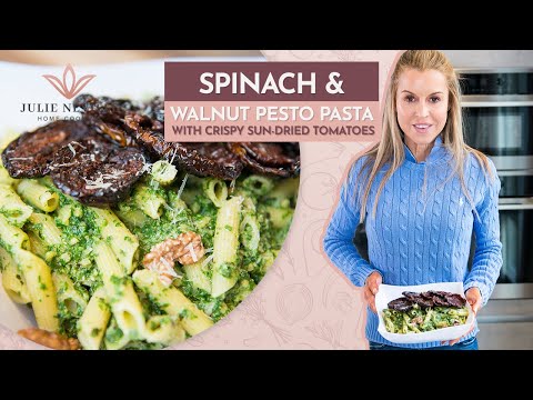 SPINACH AND WALNUT PESTO PASTA by Home Cooking with Julie Neville