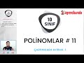 10. Sınıf  Matematik Dersi  Polinomlar 10.sınıf matematik yeni müfredat polinomlar 11 dersimizde polinomlarda çarpanlara ayırma kısmına geldik. Öncelikle ortak çarpan ... konu anlatım videosunu izle