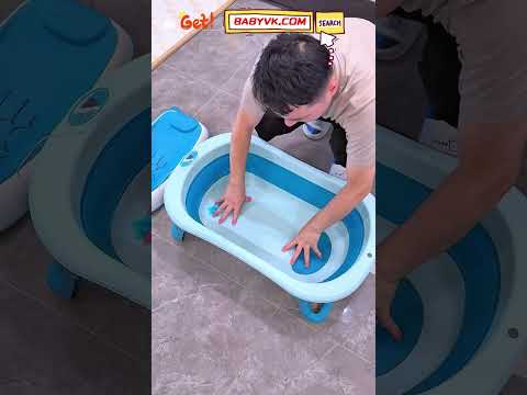 Collapsible Baby Bath Tub: Fold & Store Easily After Bath Time #BabyBath #Bathtub