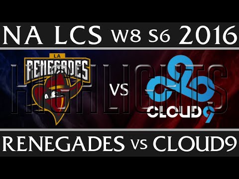 Renegades vs Cloud 9 Highlights | NA LCS W8D1 2016 Spring S6 | REN vs C9 Week 8